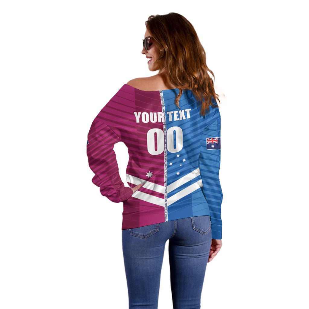 NSW Blues and QLD Maroons Rugby Custom Off Shoulder Sweater 2026 State of Origin