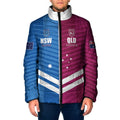 NSW Blues and QLD Maroons Rugby Custom Padded Jacket 2026 State of Origin