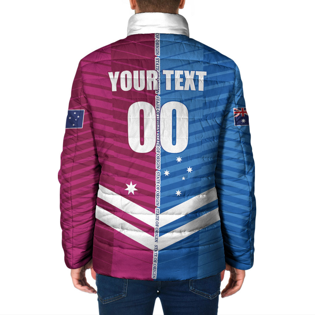 NSW Blues and QLD Maroons Rugby Custom Padded Jacket 2026 State of Origin
