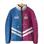 NSW Blues and QLD Maroons Rugby Custom Padded Jacket 2026 State of Origin