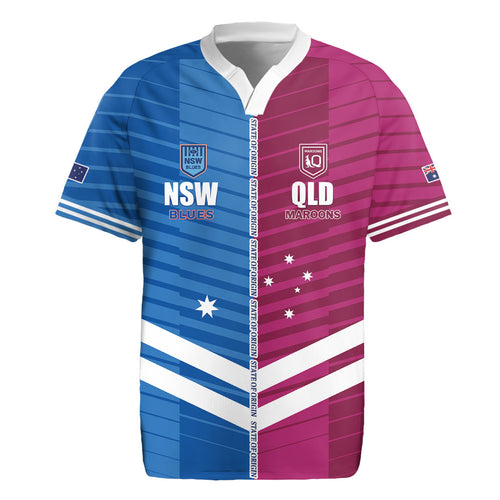 NSW Blues and QLD Maroons Rugby Custom Rugby Jersey 2026 State of Origin