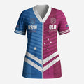 NSW Blues and QLD Maroons Rugby Custom Scrub Top 2026 State of Origin