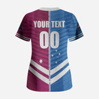 NSW Blues and QLD Maroons Rugby Custom Scrub Top 2026 State of Origin