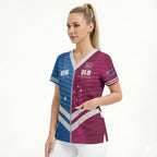 NSW Blues and QLD Maroons Rugby Custom Scrub Top 2026 State of Origin