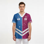 NSW Blues and QLD Maroons Rugby Custom Scrub Top 2026 State of Origin
