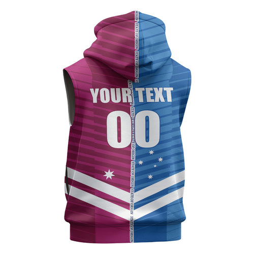 NSW Blues and QLD Maroons Rugby Custom Sleeveless Hoodie 2026 State of Origin