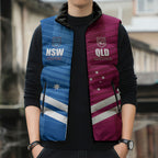 NSW Blues and QLD Maroons Rugby Custom Sleeveless Puffer Jacket 2026 State of Origin