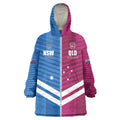 NSW Blues and QLD Maroons Rugby Custom Wearable Blanket Hoodie 2026 State of Origin