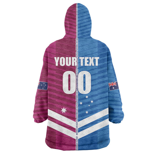 NSW Blues and QLD Maroons Rugby Custom Wearable Blanket Hoodie 2026 State of Origin