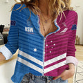 NSW Blues and QLD Maroons Rugby Custom Women Casual Shirt 2026 State of Origin