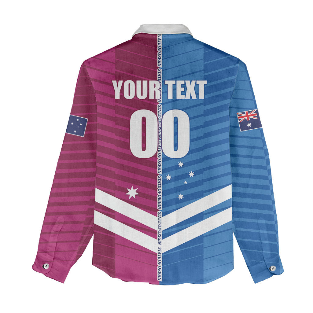 NSW Blues and QLD Maroons Rugby Custom Women Casual Shirt 2026 State of Origin