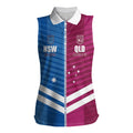 NSW Blues and QLD Maroons Rugby Custom Women Sleeveless Polo Shirt 2026 State of Origin