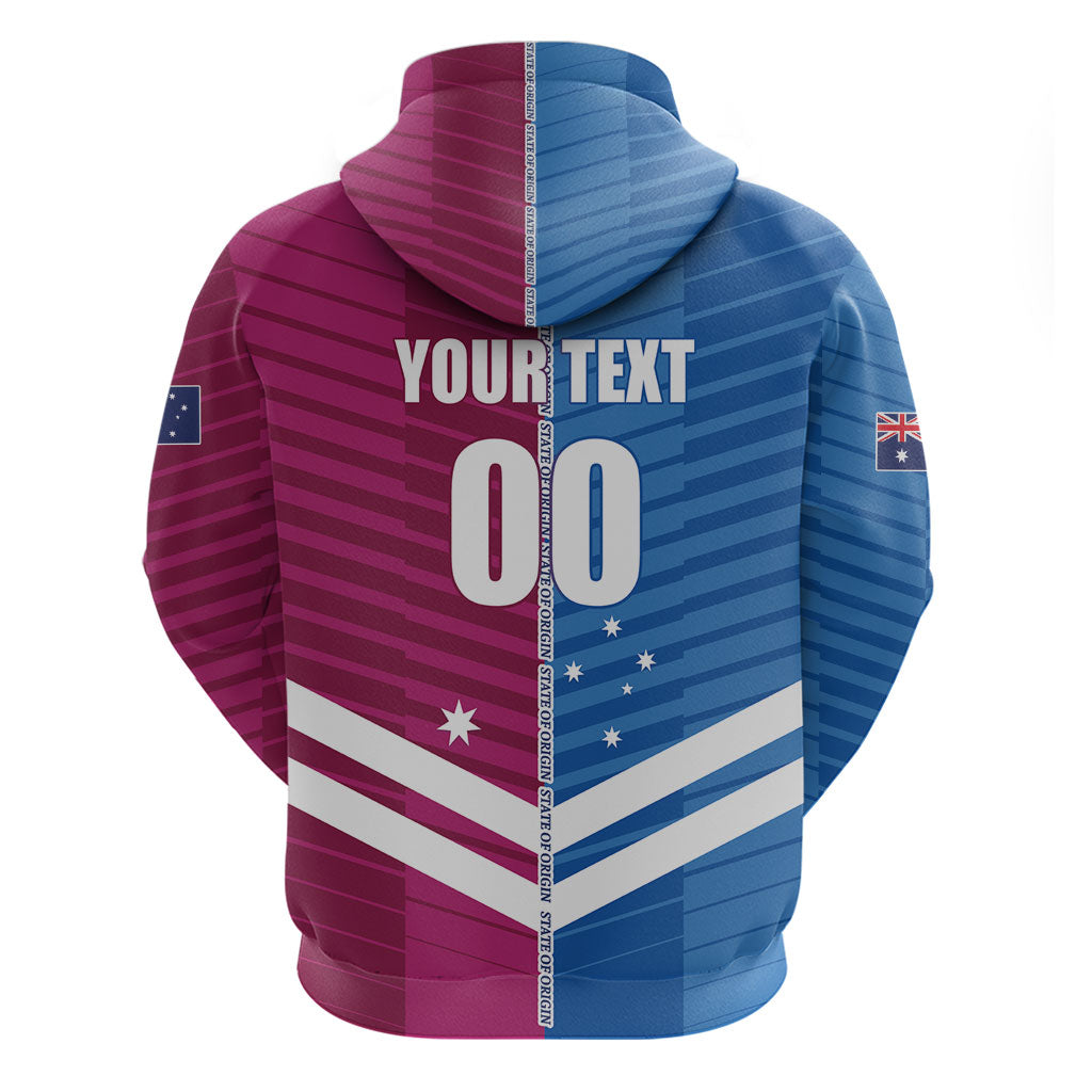 NSW Blues and QLD Maroons Rugby Custom Zip Hoodie 2026 State of Origin