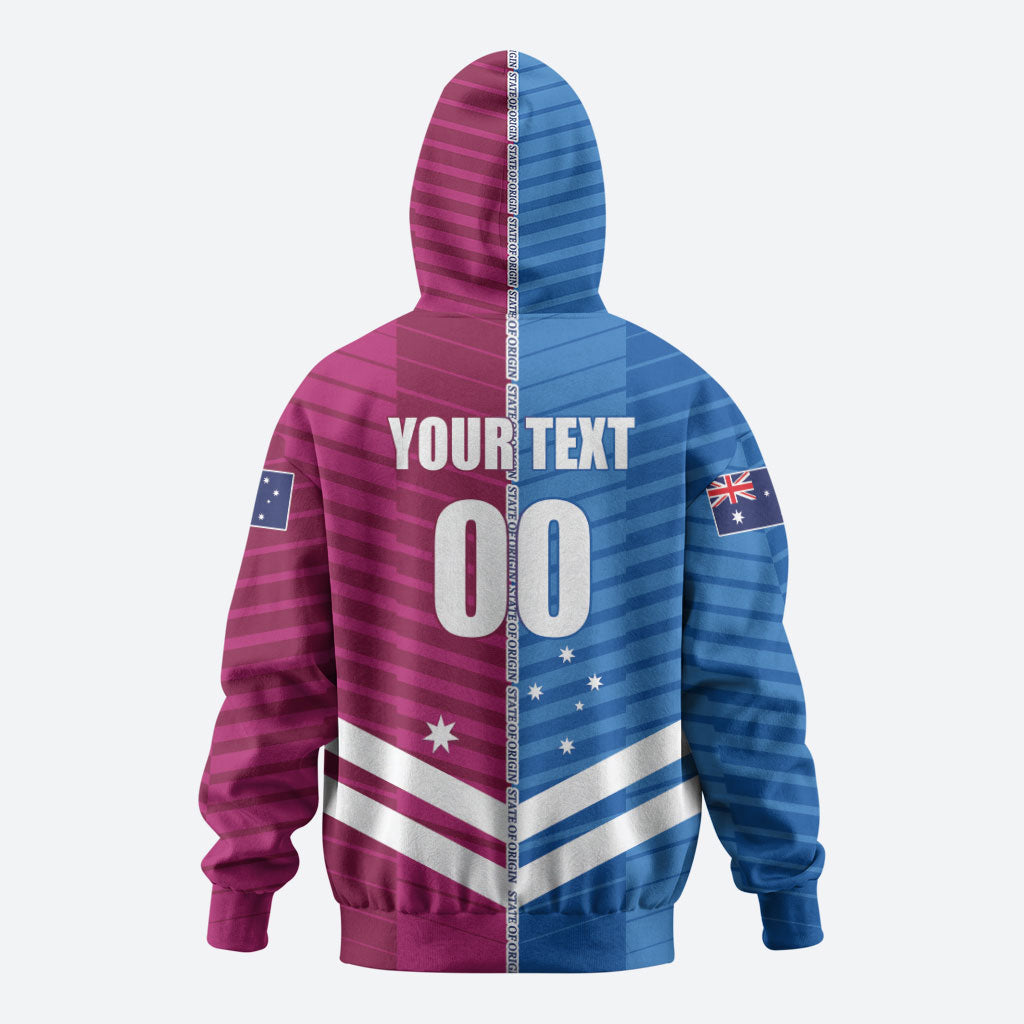NSW Blues and QLD Maroons Rugby Custom Zip Hoodie 2026 State of Origin