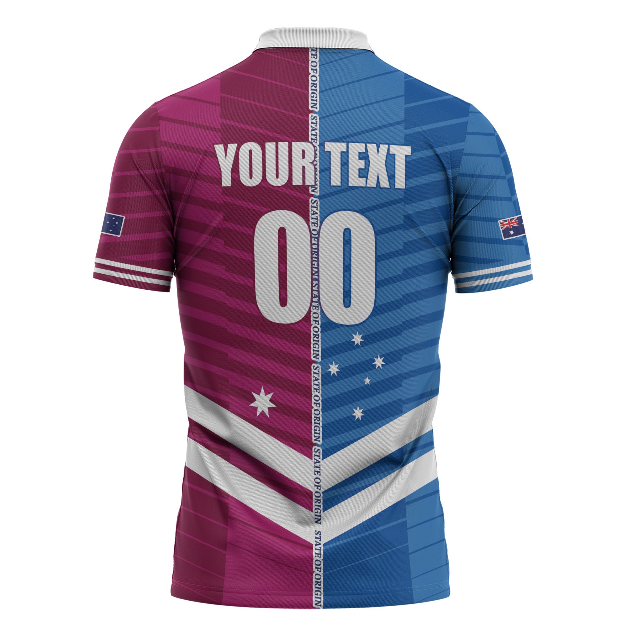 NSW Blues and QLD Maroons Rugby Custom Zipper Polo Shirt 2026 State of Origin