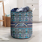 Maori Matariki Laundry Basket Blue Galaxy Aesthetic Koru Art