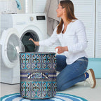Maori Matariki Laundry Basket Blue Galaxy Aesthetic Koru Art