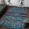Maori Matariki Area Rug Blue Galaxy Aesthetic Koru Art