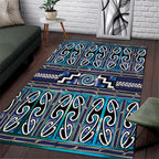 Maori Matariki Area Rug Blue Galaxy Aesthetic Koru Art