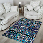 Maori Matariki Area Rug Blue Galaxy Aesthetic Koru Art