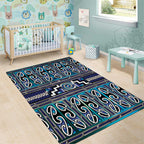 Maori Matariki Area Rug Blue Galaxy Aesthetic Koru Art