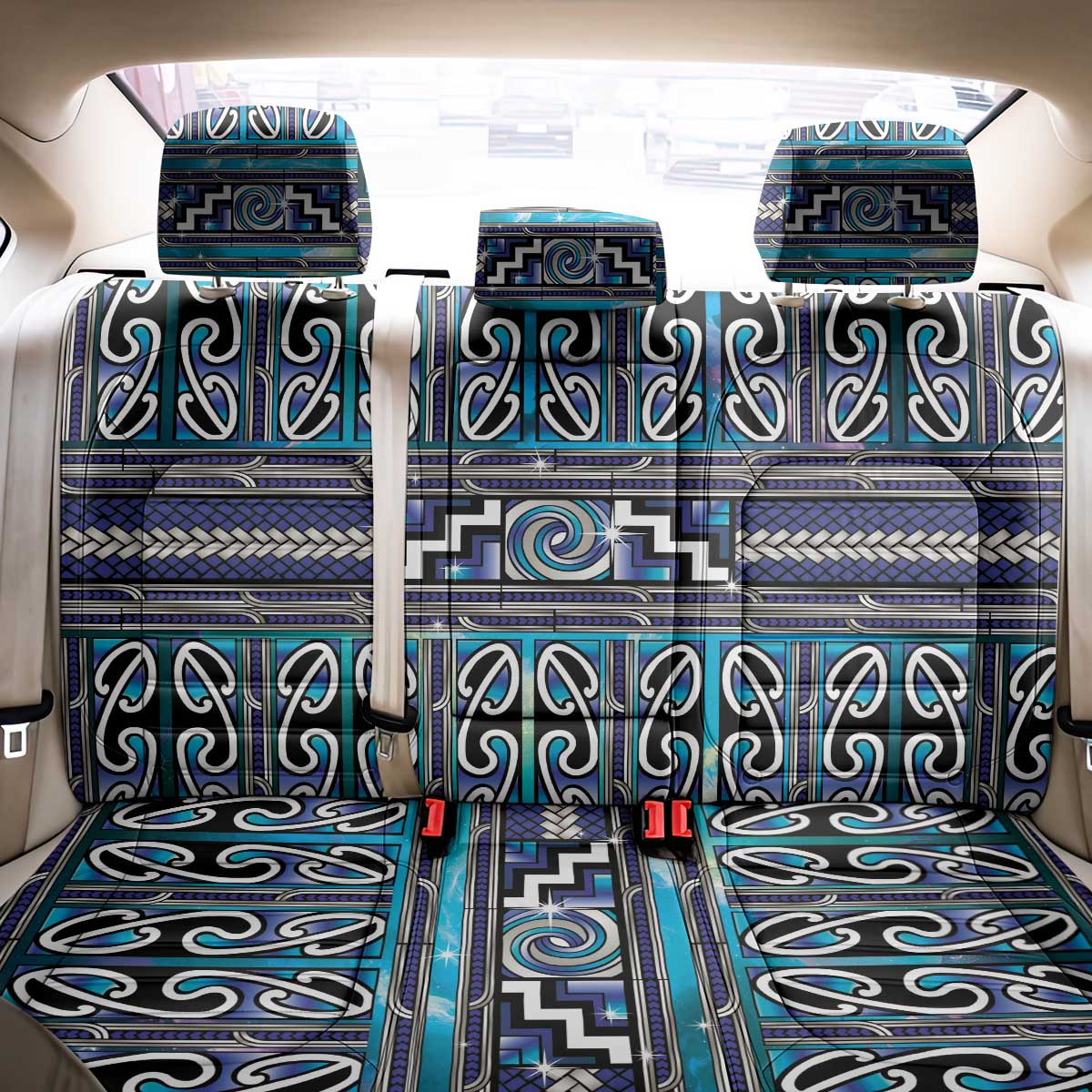 Maori Matariki Back Car Seat Cover Blue Galaxy Aesthetic Koru Art