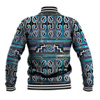Maori Matariki Baseball Jacket Blue Galaxy Aesthetic Koru Art