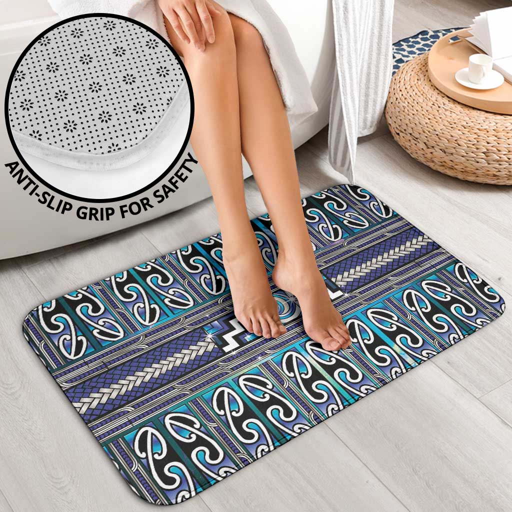 Maori Matariki Bathroom Set Blue Galaxy Aesthetic Koru Art