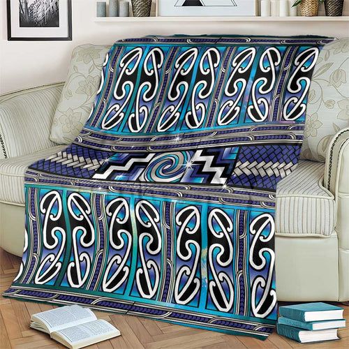 Maori Matariki Blanket Blue Galaxy Aesthetic Koru Art