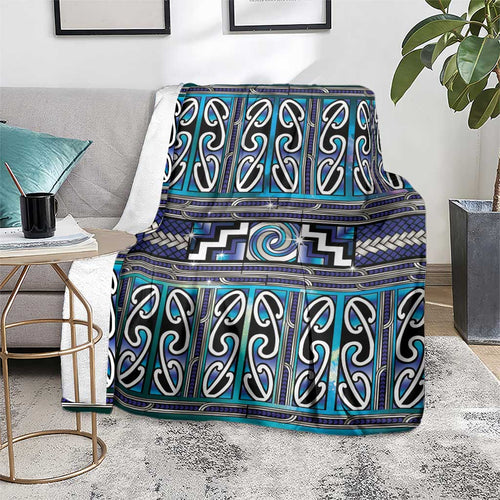 Maori Matariki Blanket Blue Galaxy Aesthetic Koru Art