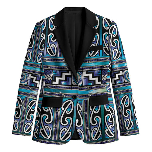 Maori Matariki Blazer Blue Galaxy Aesthetic Koru Art