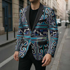 Maori Matariki Blazer Blue Galaxy Aesthetic Koru Art