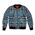 Maori Matariki Bomber Jacket Blue Galaxy Aesthetic Koru Art