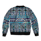 Maori Matariki Bomber Jacket Blue Galaxy Aesthetic Koru Art