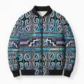 Maori Matariki Bomber Puffer Jacket Blue Galaxy Aesthetic Koru Art