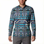 Maori Matariki Button Sweatshirt Blue Galaxy Aesthetic Koru Art
