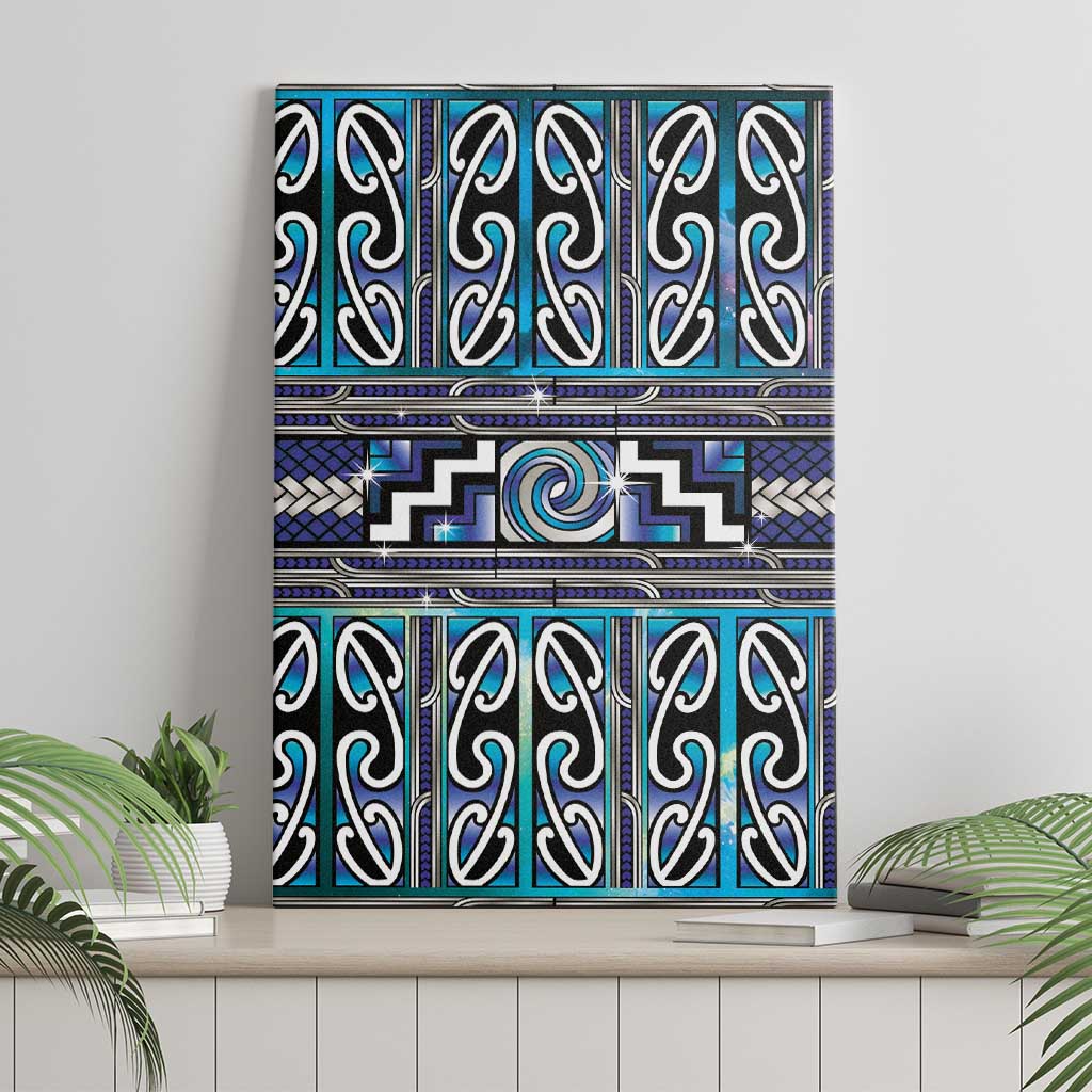 Maori Matariki Canvas Wall Art Blue Galaxy Aesthetic Koru Art