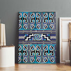 Maori Matariki Canvas Wall Art Blue Galaxy Aesthetic Koru Art