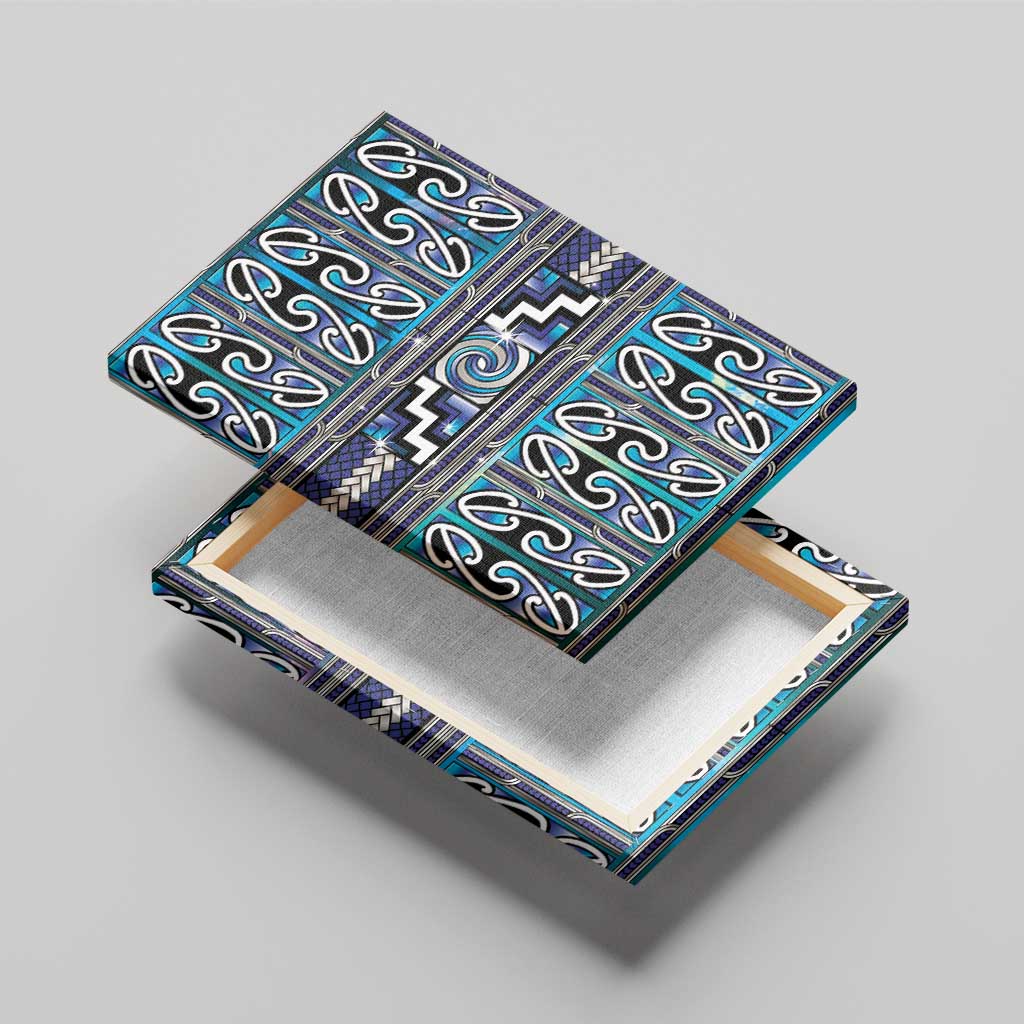 Maori Matariki Canvas Wall Art Blue Galaxy Aesthetic Koru Art