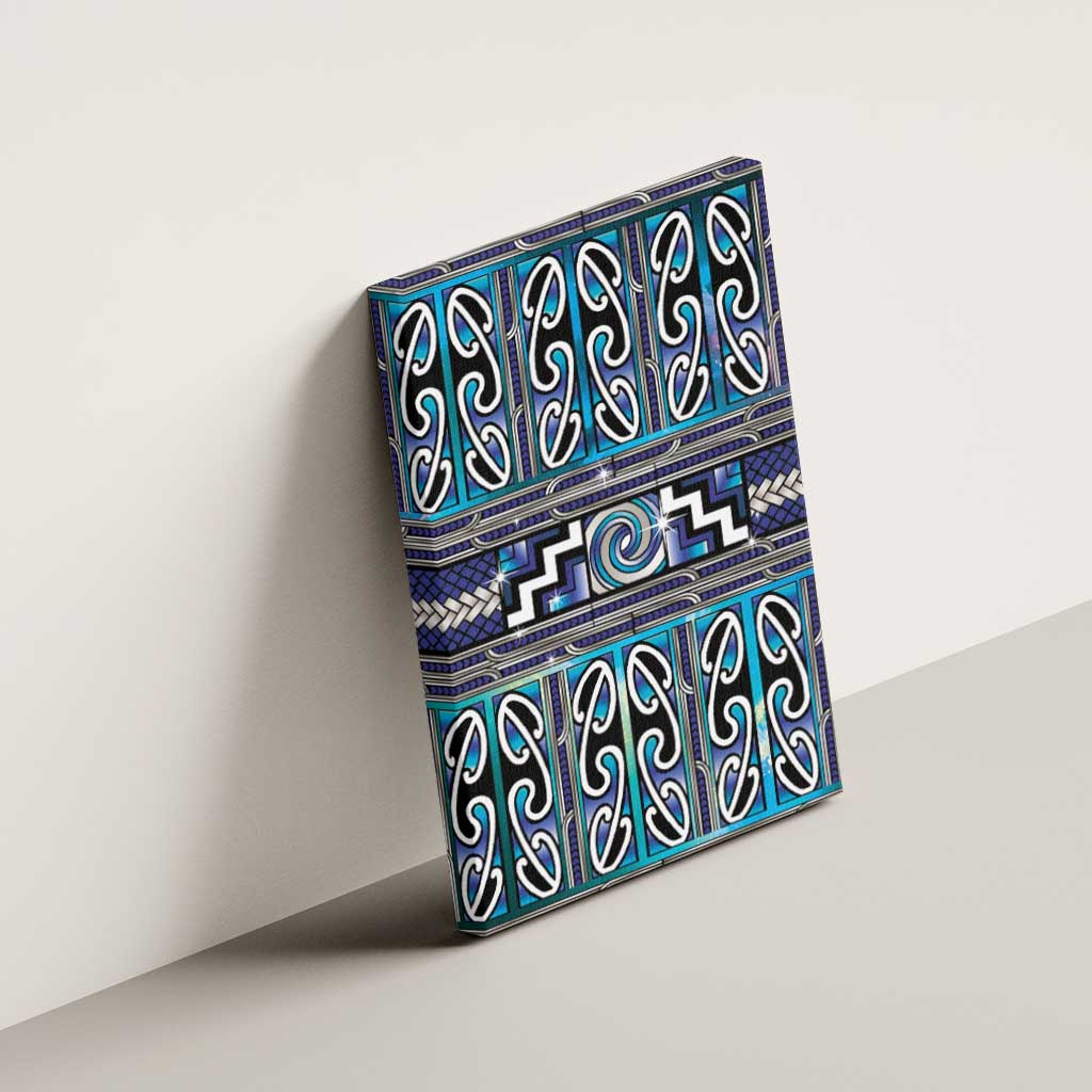 Maori Matariki Canvas Wall Art Blue Galaxy Aesthetic Koru Art