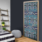 Maori Matariki Door Cover Blue Galaxy Aesthetic Koru Art