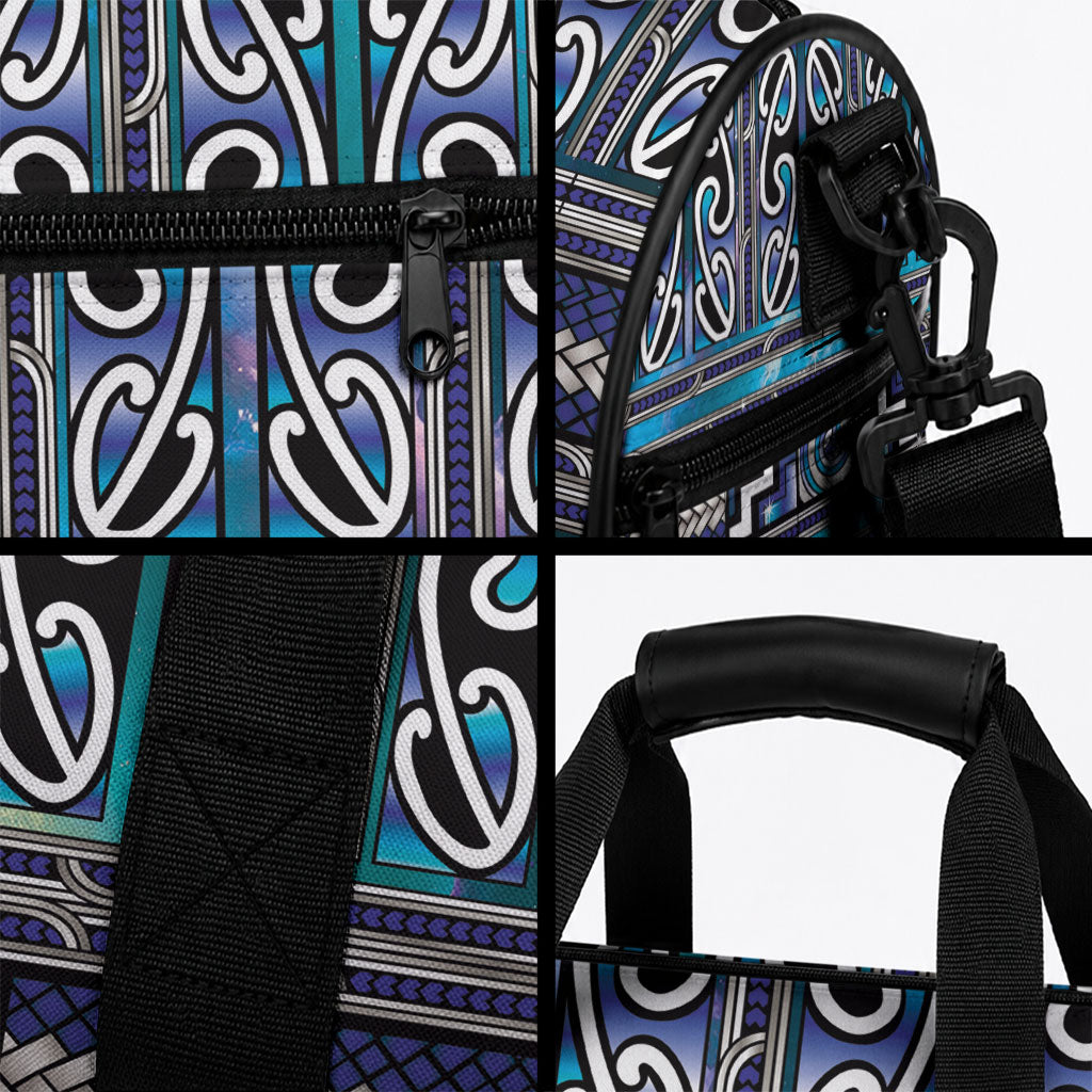 Maori Matariki Duffle Bag Blue Galaxy Aesthetic Koru Art
