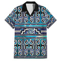 Maori Matariki Family Matching Long Sleeve Bodycon Dress and Hawaiian Shirt Blue Galaxy Aesthetic Koru Art