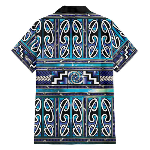Maori Matariki Family Matching Long Sleeve Bodycon Dress and Hawaiian Shirt Blue Galaxy Aesthetic Koru Art