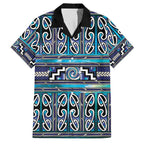 Maori Matariki Family Matching Off Shoulder Maxi Dress and Hawaiian Shirt Blue Galaxy Aesthetic Koru Art