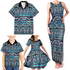 Maori Matariki Family Matching Tank Maxi Dress and Hawaiian Shirt Blue Galaxy Aesthetic Koru Art