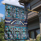 Maori Matariki Garden Flag Blue Galaxy Aesthetic Koru Art