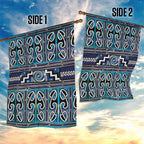Maori Matariki Garden Flag Blue Galaxy Aesthetic Koru Art