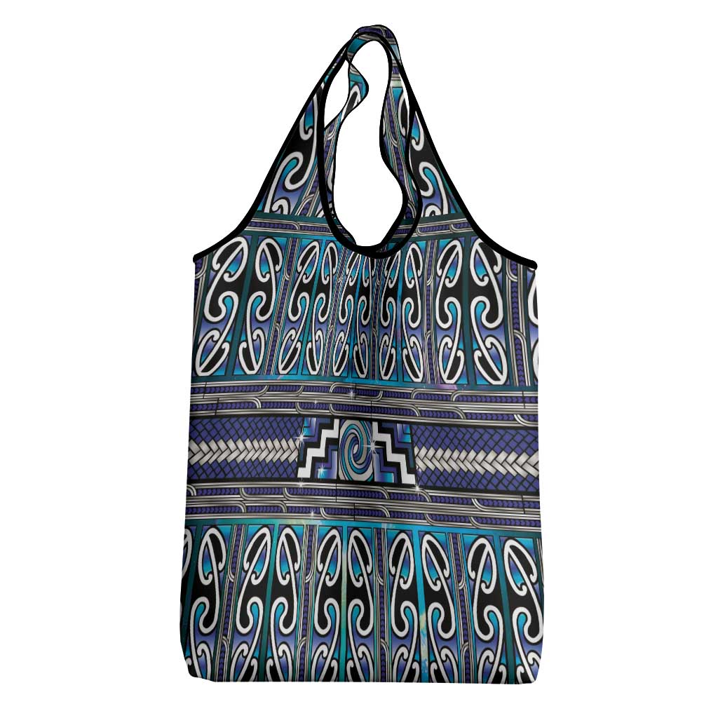 Maori Matariki Grocery Bag Blue Galaxy Aesthetic Koru Art
