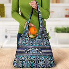 Maori Matariki Grocery Bag Blue Galaxy Aesthetic Koru Art
